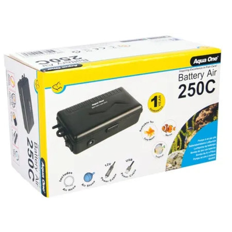 Aqua One Battery Air 250C Air Pump 150L/H