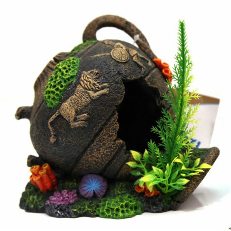 Aqua One Ornament Jar With Coral 12x8.5x11cm S