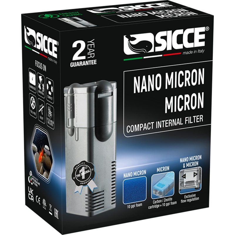 Sicce Micron Internal Filter - 300L/H (10-75L Tank) - 5W