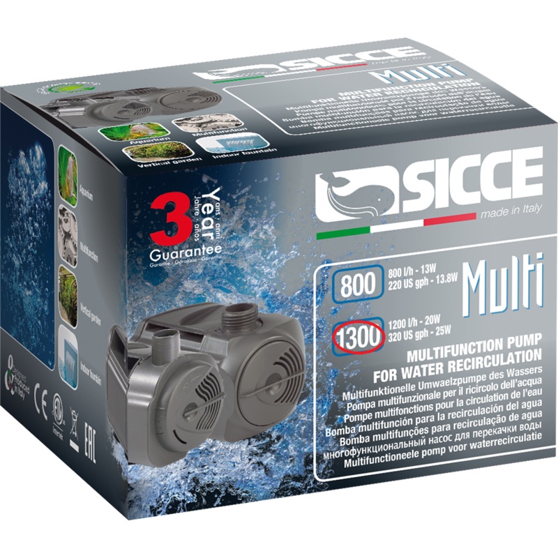 Sicce Multi 1300 Pump - 1200L/H - H 170Cm - 20W