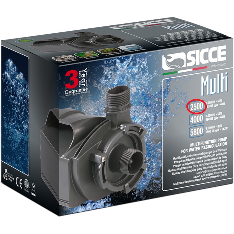 Sicce Multi 2500 Pump - 2450L/H- H 308Cm - 50W