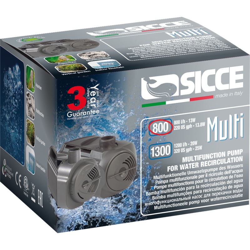 Sicce Multi 800 Pump - 840L/H - H 130Cm - 13W