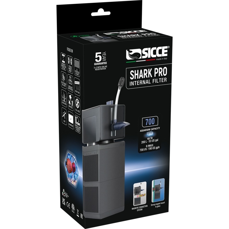 Sicce Shark Pro 700 - 700L/H (Up To 200L Tank) - 7W