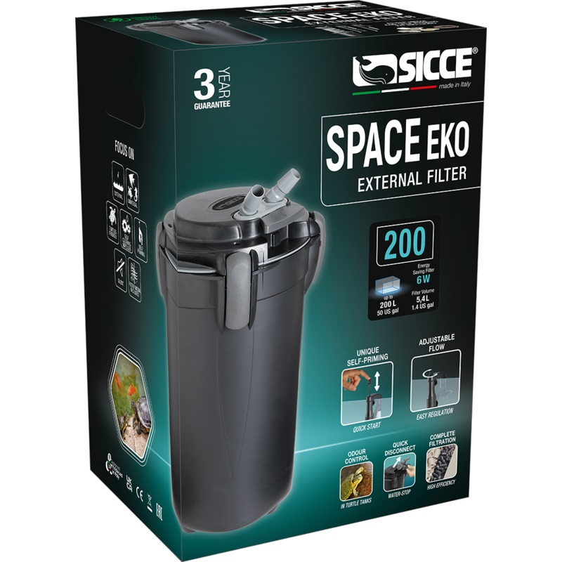 Sicce Space Eko+ 200 Canister Filter - 700L/H (200L Tank) - 6W