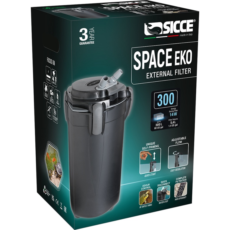 Sicce Space Eko+ 300 Canister Filter - 900L/H (300L Tank) - 14W