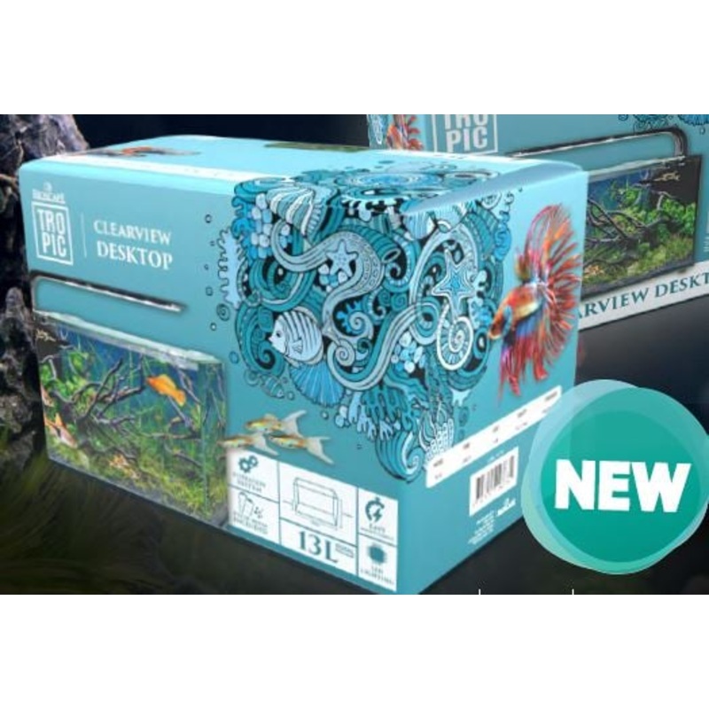 Bioscape Tropic Clearview Desktop Aquarium 35.6x20.6x23.4cm 13L