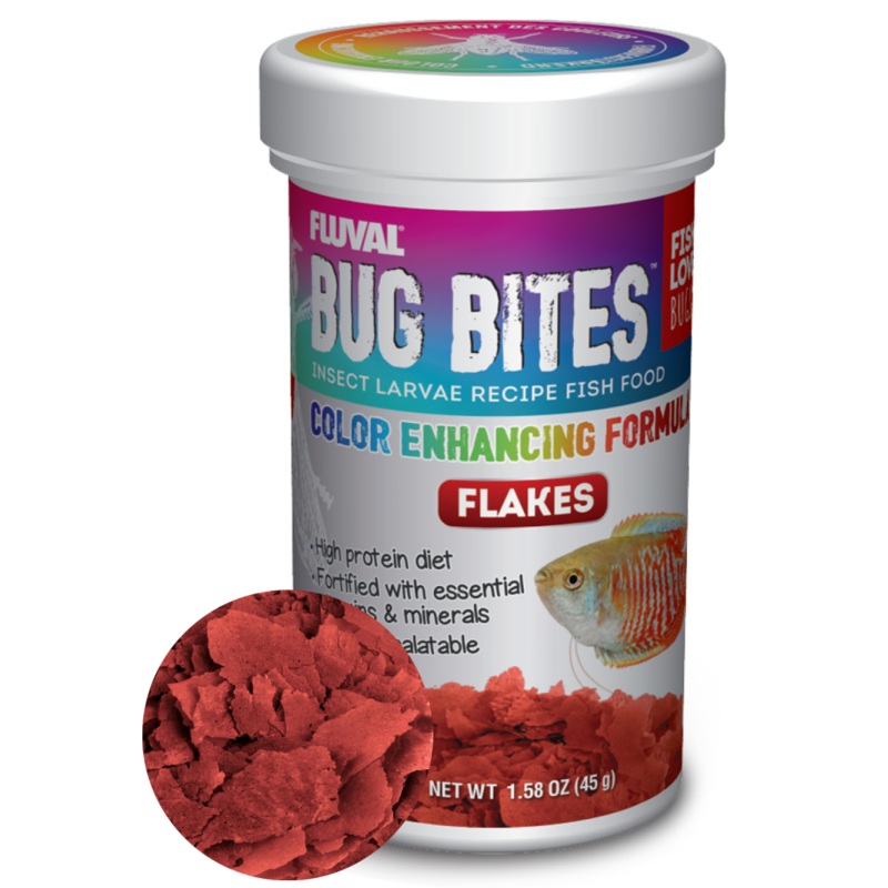 Fluval Bug Bites Colour Enhance Flakes