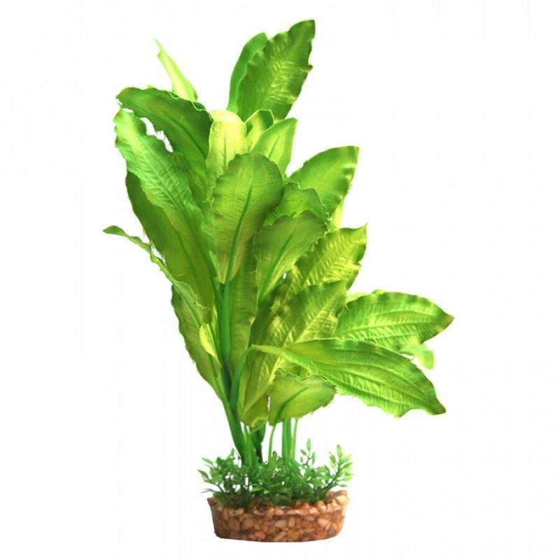 Aqua One Silk Plant Amazon Sword withGravel Base Large