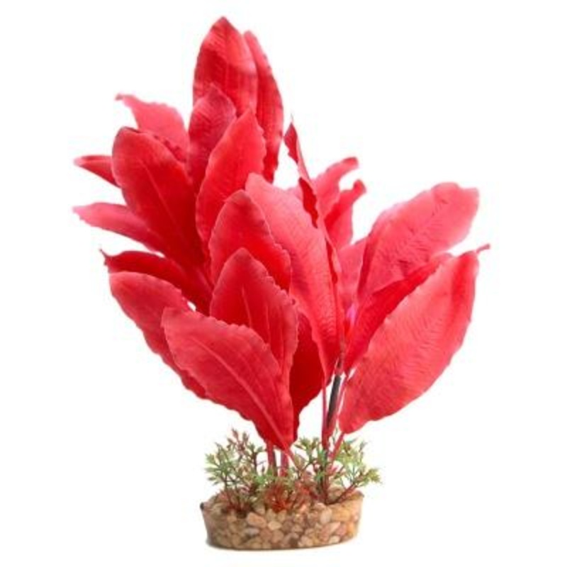Aqua One Silk Plant Red Sword withGravel Base Large