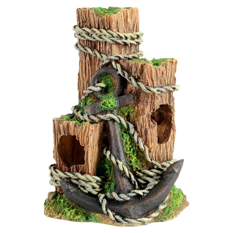 Aqua One Wood with Anchor Small Ornament