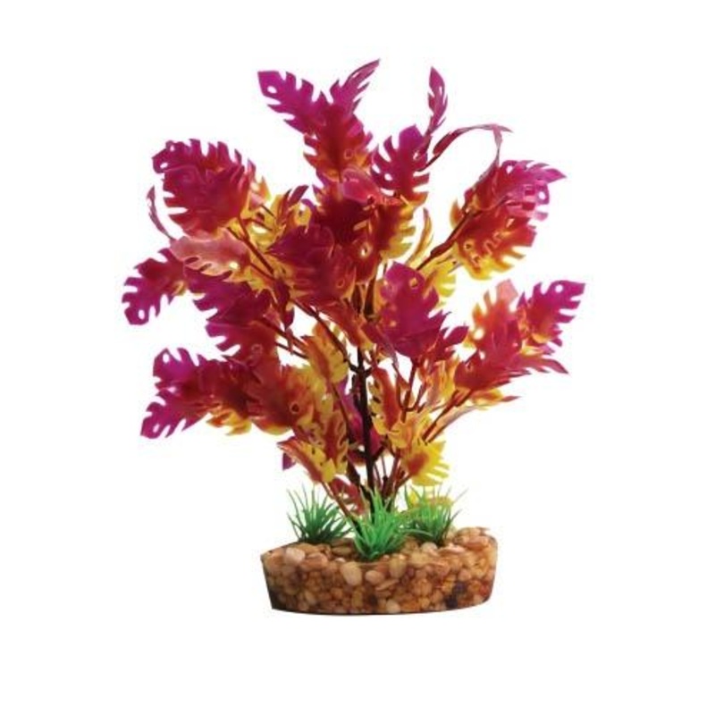 Aqua One Plastic Plant Purple Wisteria W/gravel Base Medium