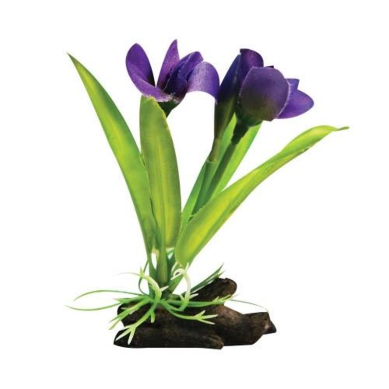 Aqua One Plastic Plant Violet W/ Log Base Small