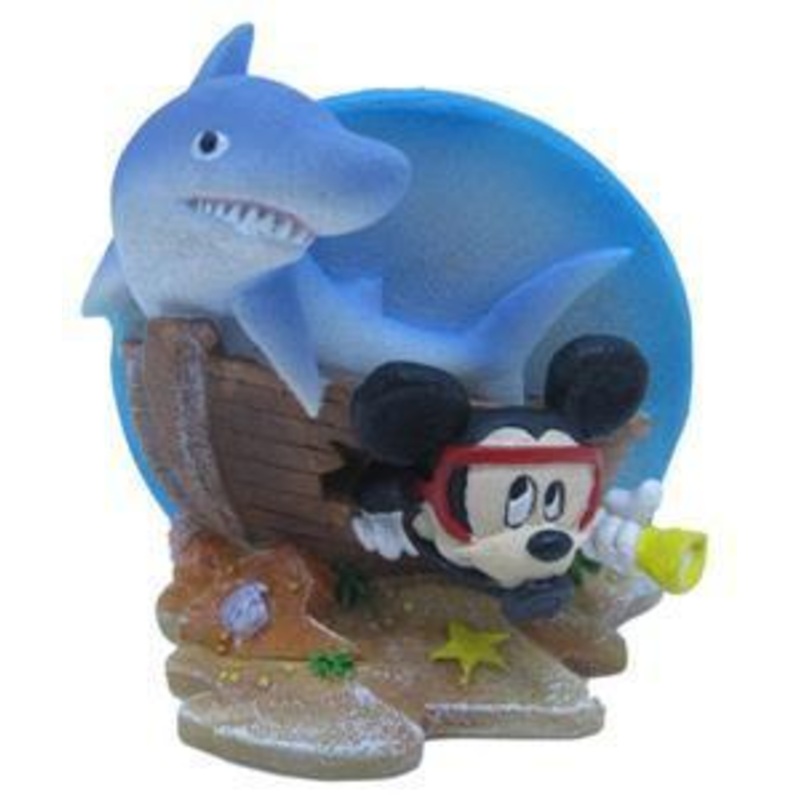 Mickey Mouse Friends - Mickey Shipwreck with Shark Resin Ornament