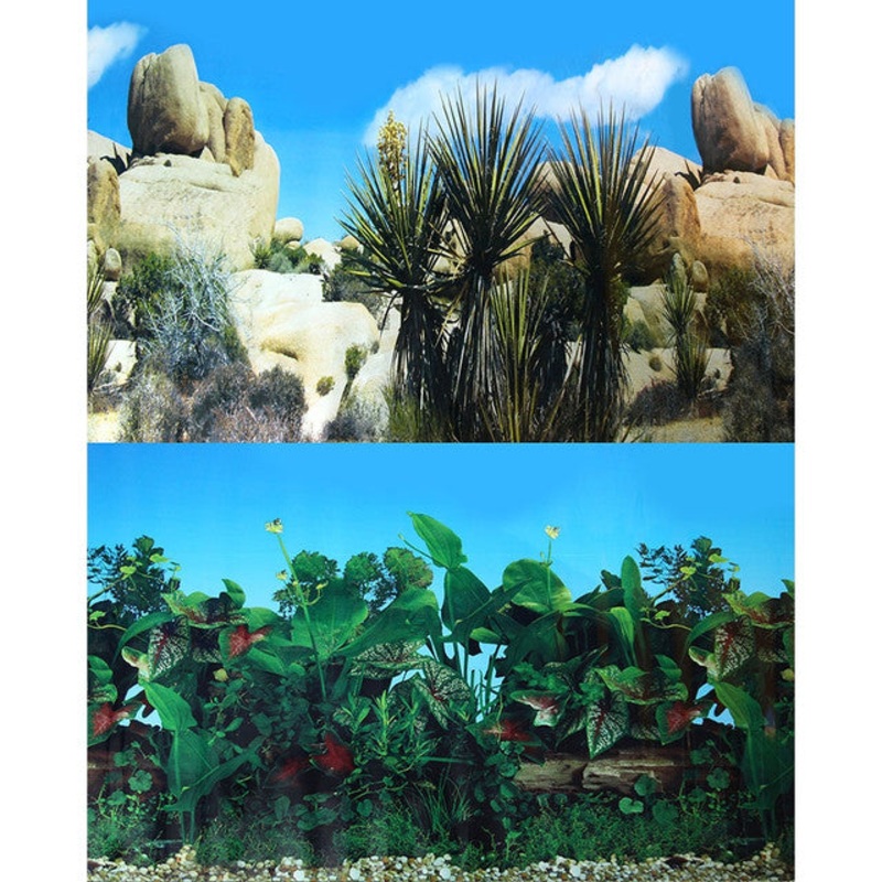 AquaOne Pearl/Rock Greenery Aquarium Background