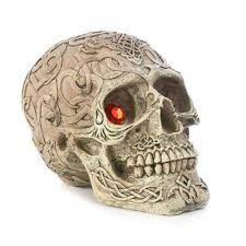 Gazing Skull Aquarium Ornament