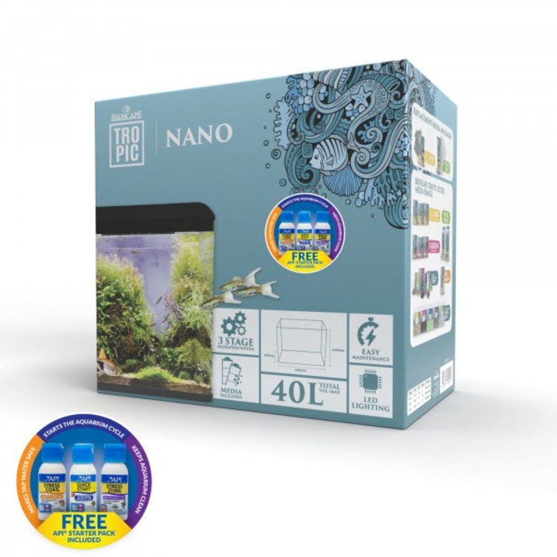 Bioscape Nano Aquarium Unit Black 48x44x26cm 40L