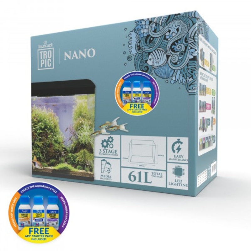 Bioscape Nano Aquarium Unit Black 58x49x29cm 61L