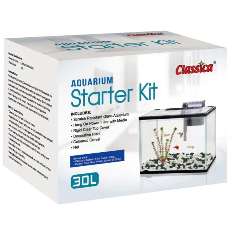 CLASSICA Aquarium Starter Kit 40x28x25cm 30L