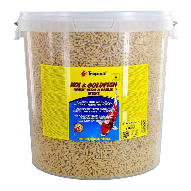 Koi & Goldfish Wheat Germ & Garlic Sticks - 21 L