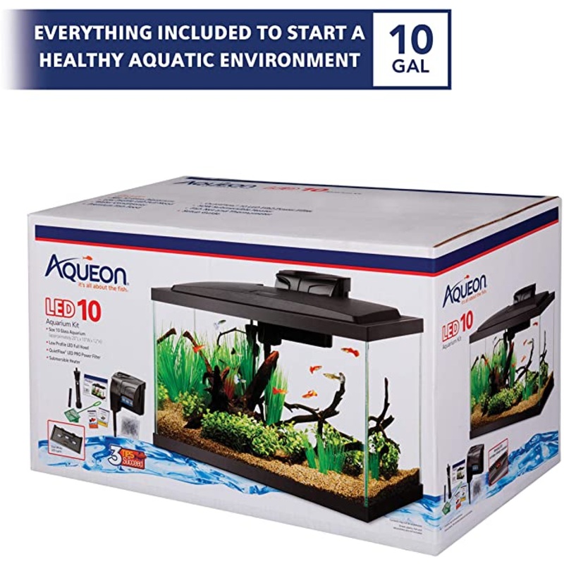 Aqueon Aquarium Fish Tank Starter Kit with LED Lighting