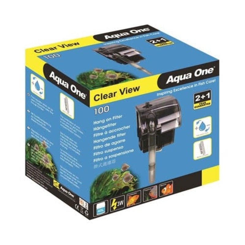 Aqua One ClearView 100 Hang On Filter - For Aquariums Up To 40L