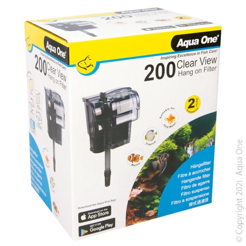 Aqua One ClearView 200 Hang On Filter - For Aquariums Up To 60L