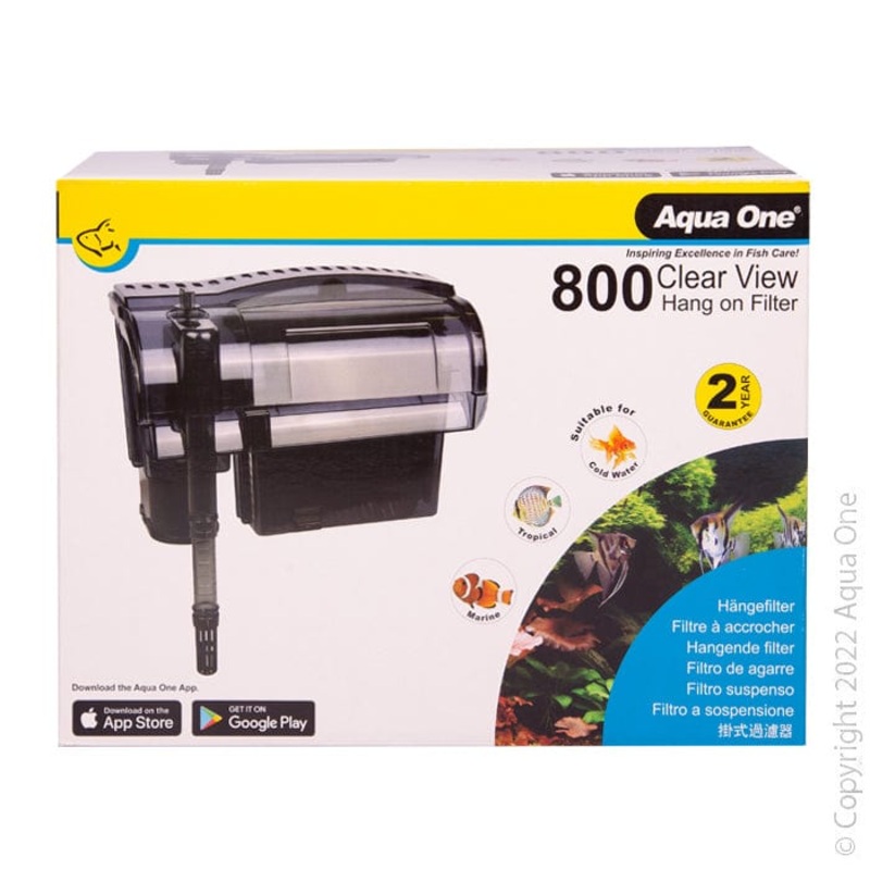 Aqua One ClearView 800 Hang On Filter - For Aquariums Up To 200L
