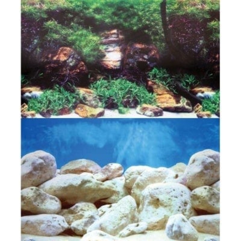 Aqua One Background 60cm - White Stone Algae & White Rock (Double Sided) / Meter