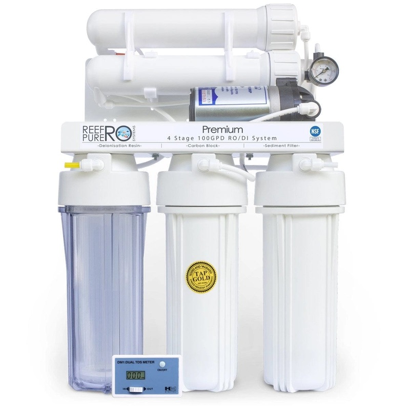 Reef Pure RO 4 Stage 100GPD Premium + Boosted RO/DI System