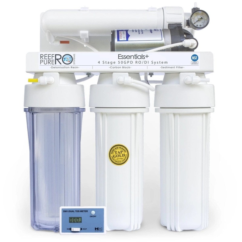 Reef Pure RO 4 Stage 50GPD Essentials + Boosted RO/DI System