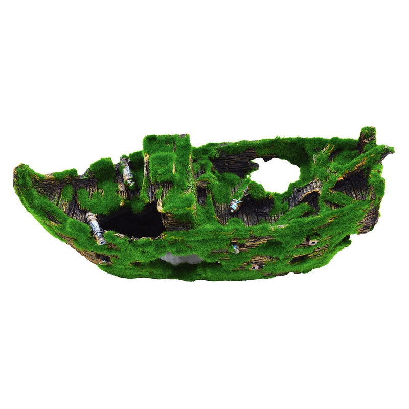 Underwater Treasures Mossy Sunken Ship
