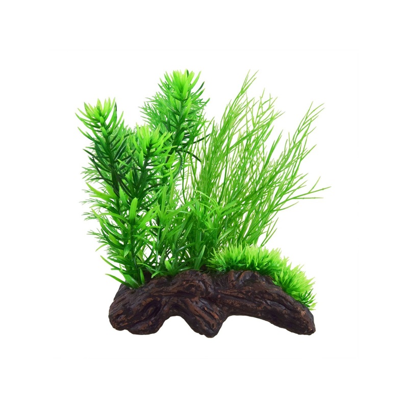 Underwater Treasures Ceramic Driftwood with Plant