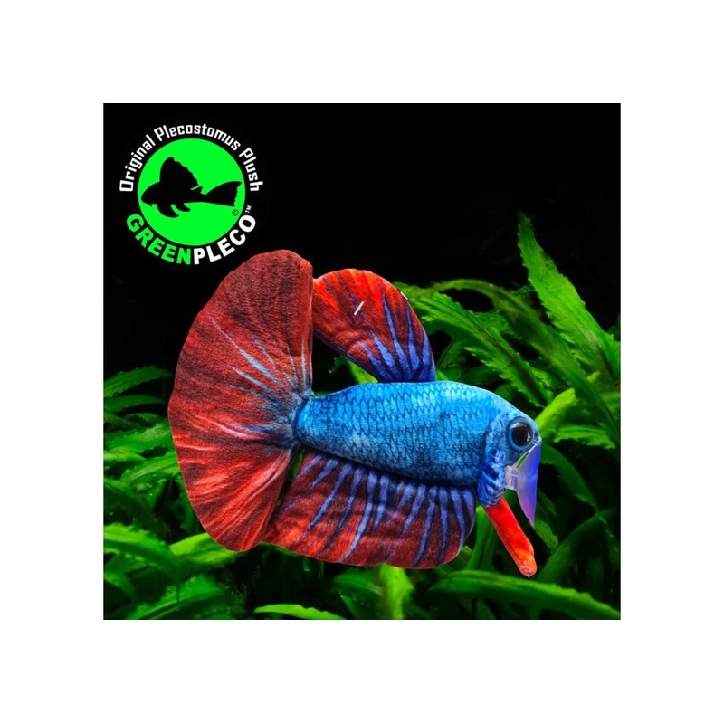 Fish Plushie - Betta Blue/Red 17cm