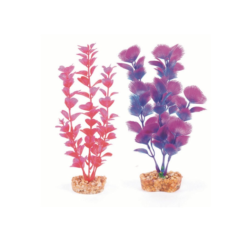 Kazoo Plastic Plant Medium Leaf Pink/Purple