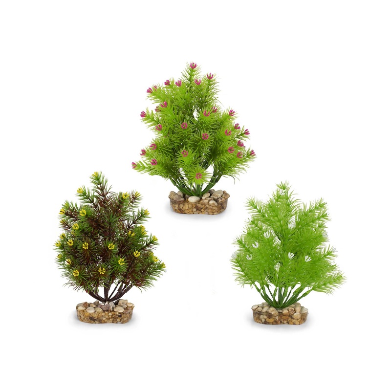 Kazoo Plastic Plants Pine Leaf With Flower Assorted