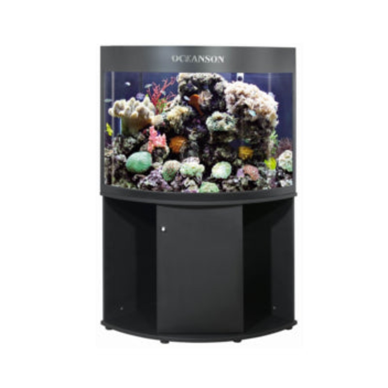 Oceanson C800 - 80cm Curved Front Corner Aquarium with Back Filter and Cabinet