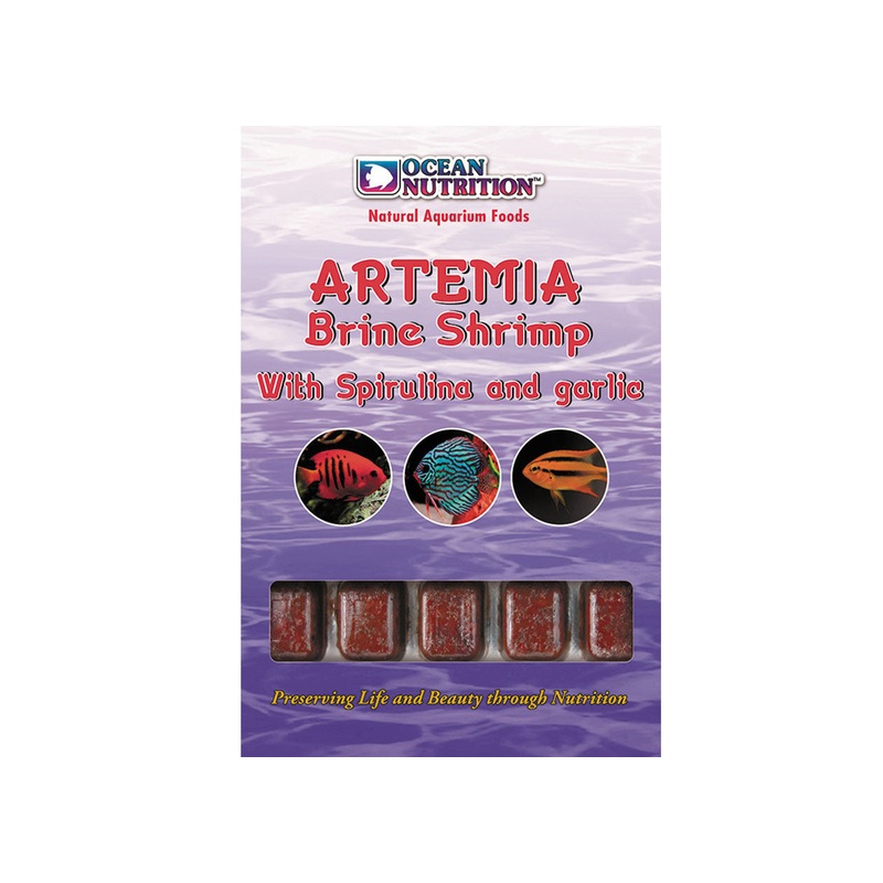 Ocean Nutrition Frozen Artemia Brine Shrimp with Spirulina & Garlic - 12 Pack