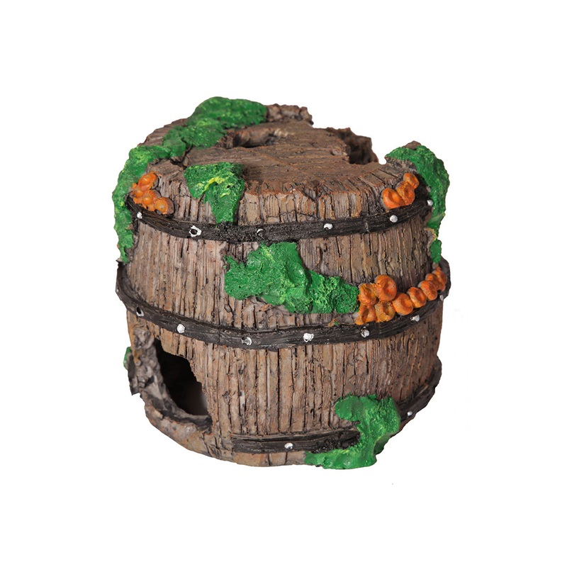 Aqua One Decaying Wine Barrel With Coral Ornament