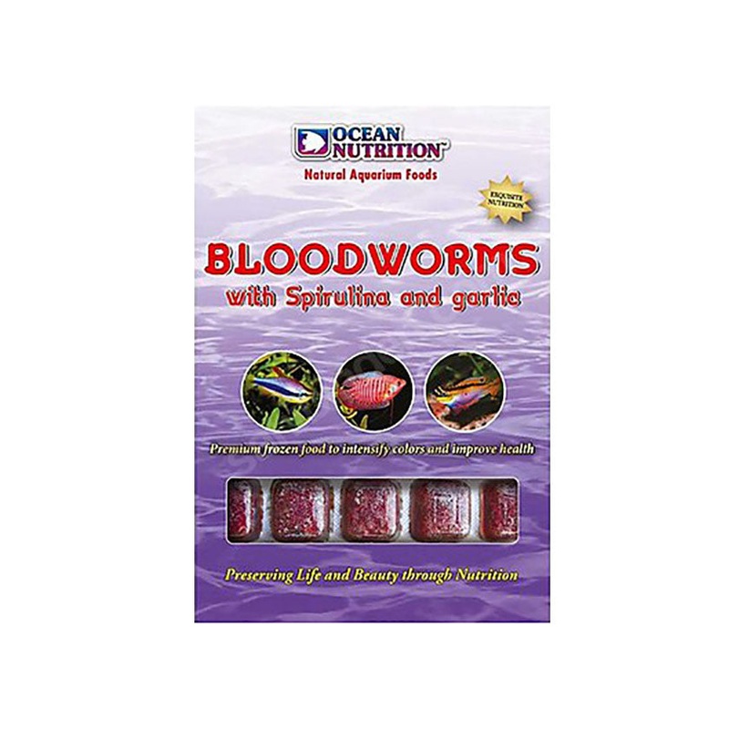 Ocean Nutrition Frozen Bloodworm with Spirulina and Garlic - 12 Pack