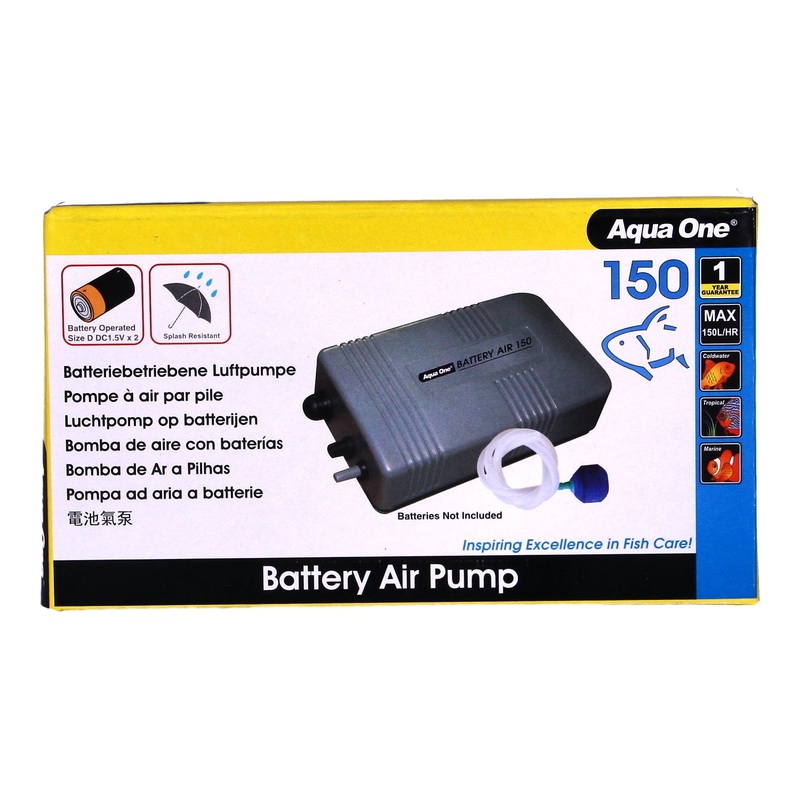Aqua One Fish Tank Aquarium Battery Operated Air Pump