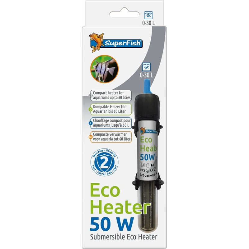 Superfish Eco Heater 50W Mini Aquarium Fish Tank Heater
