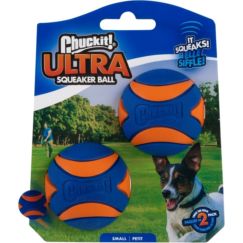 Dog Play Fetch Toy Ball Chuckit! Ultra Squeaker Dog Toy Fetch Ball 2 Pack