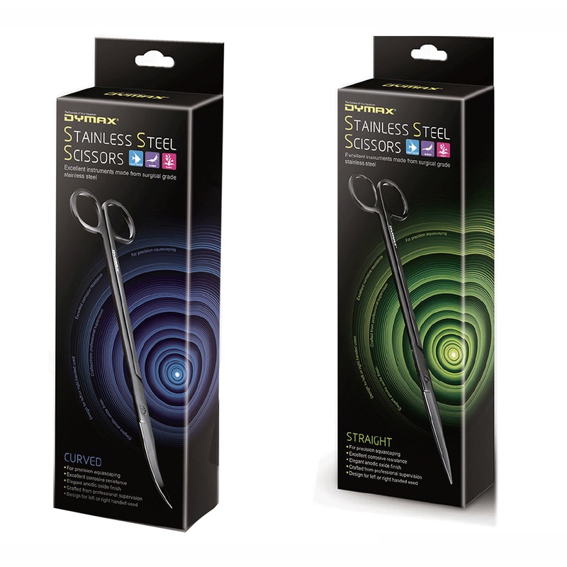 Dymax Aquarium Curved Straight Stainless Steel Plant Aquascaping Scissors
