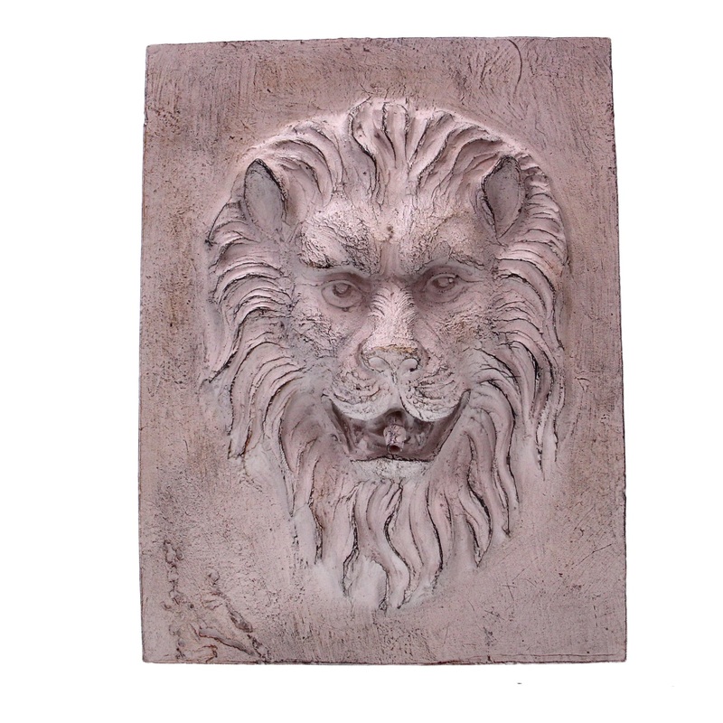 Bermuda Outdoor Garden Lion Mask Tile Ornament