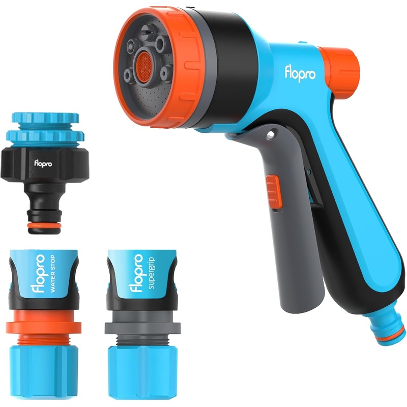 Flopro Watering Garden 7 Pattern Multi Spray Gun Set With Connectors