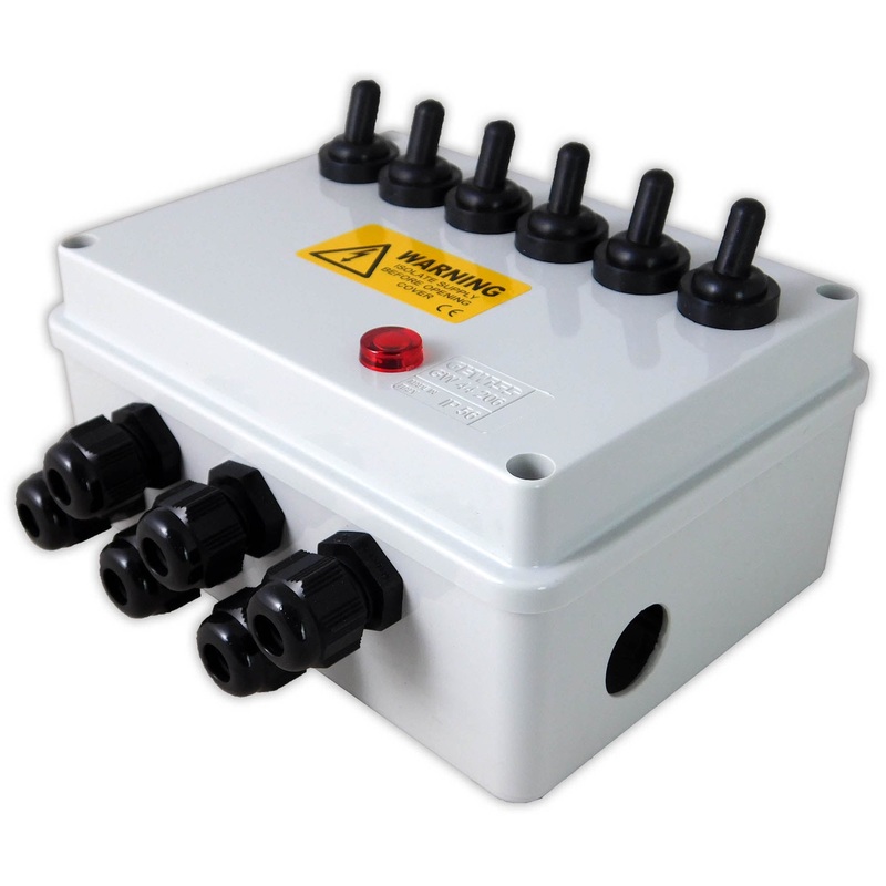 Garden Armoured 6-Way Switch Electrical Box