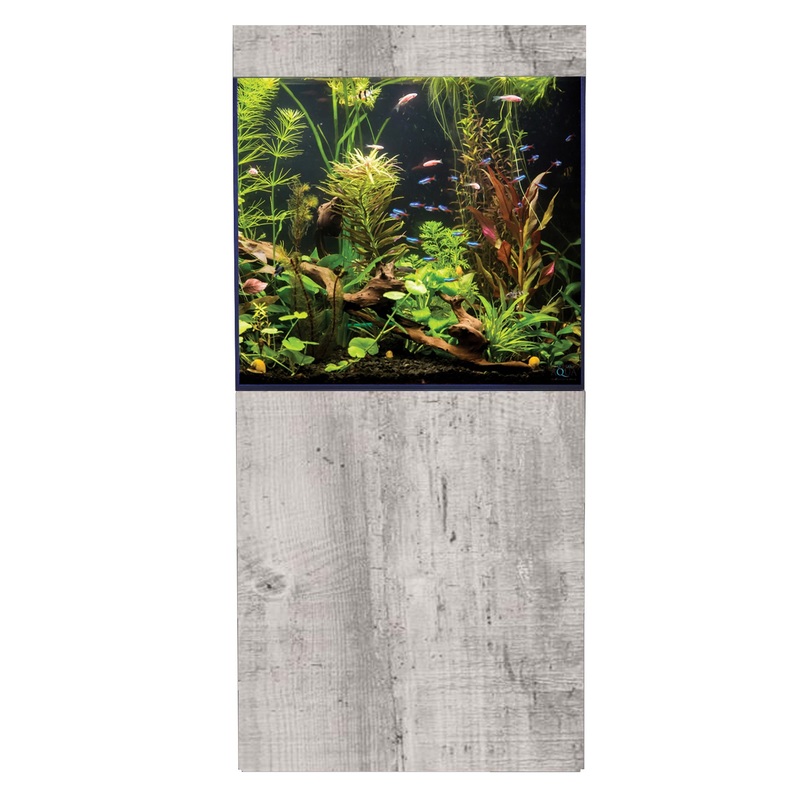 D-D Aqua-Pro Freshwater 600 CUBE Tank & Cabinet (Driftwood Concrete)