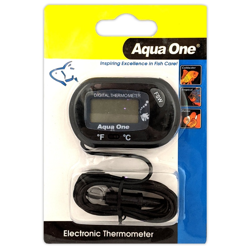 Aqua One LCD Electronic Outside-Tank Thermometer