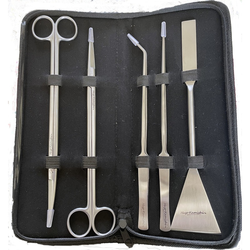 Hugo Premium Stainless Steel Aquascaping Plant Trimming Tools Kit 5 in1