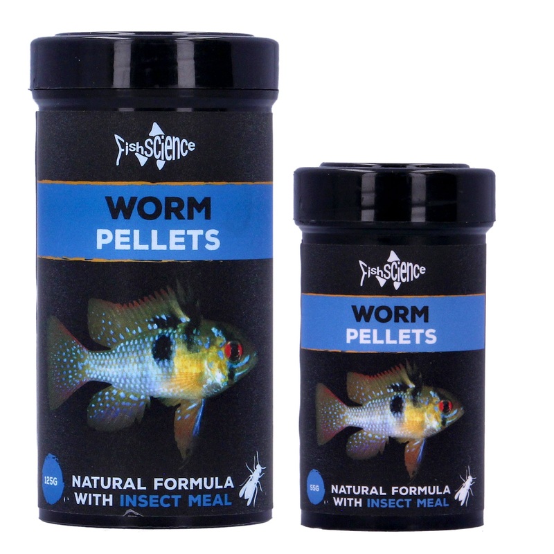 Fish Science Tropical Fish Worm Pellets Aquarium Fish Tank Food 55g and 125g